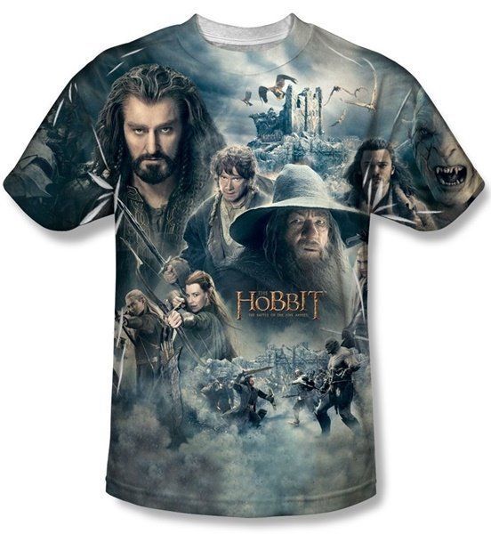 Primary image for The Hobbit Epic Poster Sublimation Front Print T-Shirt Size XXXL (3X) NEW UNWORN
