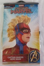 NEW Captain Marvel Hero Mask Superhero Adult One Size Cosplay Halloween Mohawk - £9.74 GBP