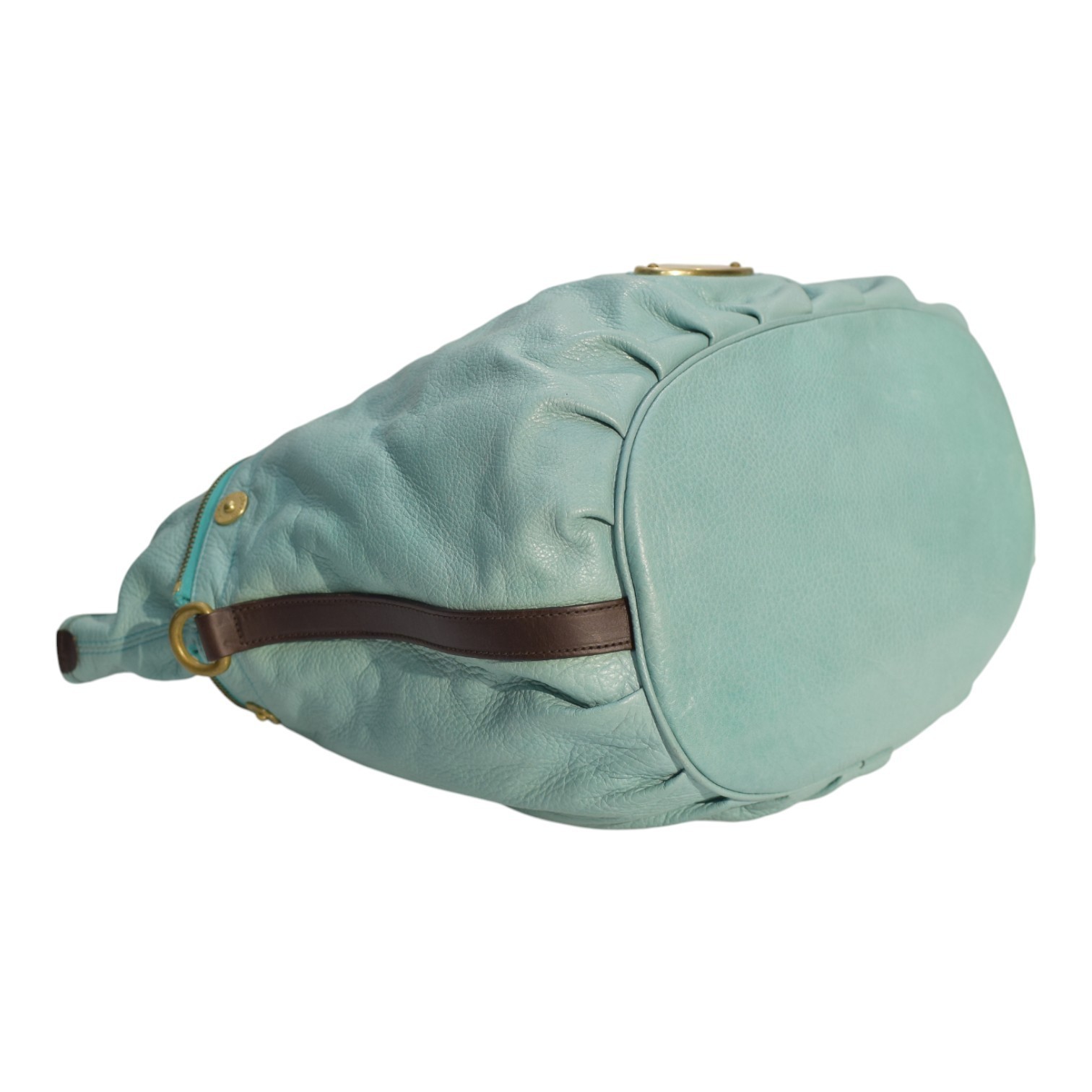 Mulberry Tillie Tote Bag Aqua Blue Leather with Brown Handles & detachable strap Item image 8