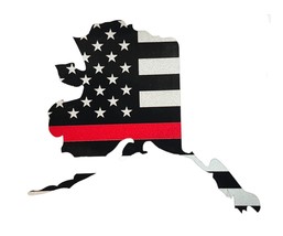 ALASKA Thin Red Line USA Flag Reflective Decal Sticker Police - £4.75 GBP