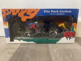 Dept 56 City Park Cyclists Set of 4 Christmas Ornaments  #45750 with Box... - $22.98