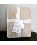 Pottery Barn Cotton Melange Handcrafted Quilted King Sham Flax Yarn Dyed... - $57.23