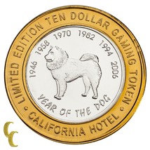 Sam Boyd&#39;s Las Vegas $10 Gaming Token Year of the Dog 999 Fine Silver - £49.06 GBP
