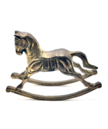 VTG Brass Rocking Horse Figurine Solid Cast Metal Pony Equestrian Home D... - $425.14 MXN