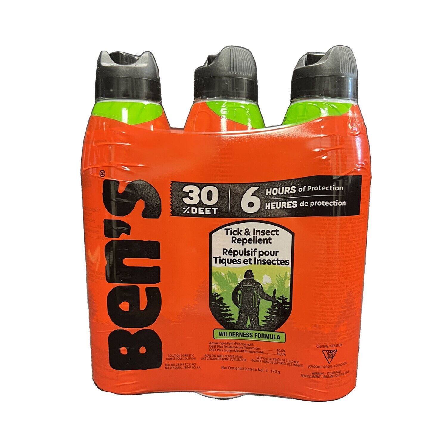 Ben's 30 Tick & Insect Repellent Spray, 3 x 170 g