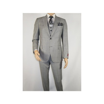 Men Suit BERLUSCONI Turkey 100% Italian Wool Super 180's 3pc Vested #Ber10 Gray image 4