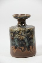 Pottery Craft Brown, Tan and Gray Small Jar Mini Vase Jug 5&quot; tall. - £33.59 GBP