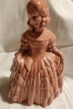 Vintage Victorian Lady Figurine Hand Painted Glossy Miniature 5.5&quot; Tall - $8.80