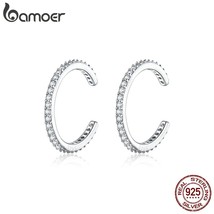 bamoer 925 Silver Ear Cuff For Women Without Piercing Earrings Jewelry Earcuff R - £18.30 GBP