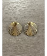 Vintage MONET Gold Sea Shell Pierced Earrings - $11.88
