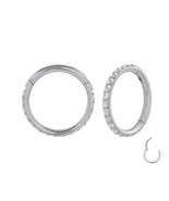 Stainless Steel Septum Clicker with Multi Crystals - £12.49 GBP