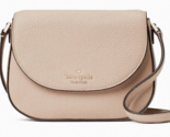 Kate Spade Leila Mini Flap Crossbody Bag Beige Leather WLR00396 Purse NW... - $98.99