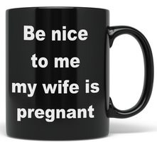 PixiDoodle Pregnant Wife Funny Dad Coffee Mug (11 oz, Black) - £20.38 GBP+