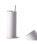 20oz FLAT EDGE bottom completely straight Blank gloss white sublimation ... - $132.86 MXN+