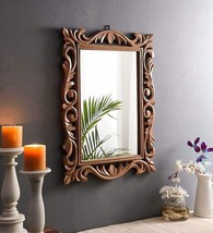 HandMADE wooden Wall Mirror for Bedroom Home Decor Living Room Bathroom - £50.27 GBP