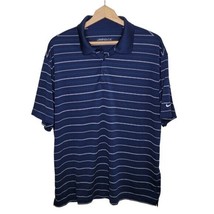 Nike Golf | Dri-Fit Navy &amp; White Striped Short Sleeve Shirt, mens size XL - £13.76 GBP