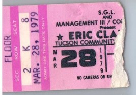 Eric Clapton Concert Ticket Stub March 28 1979 Tucson Arizona - £27.68 GBP