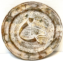 Vintage Art Pottery Kokopelli Flute Player 3D Decorative Plate 10 inches - £30.57 GBP