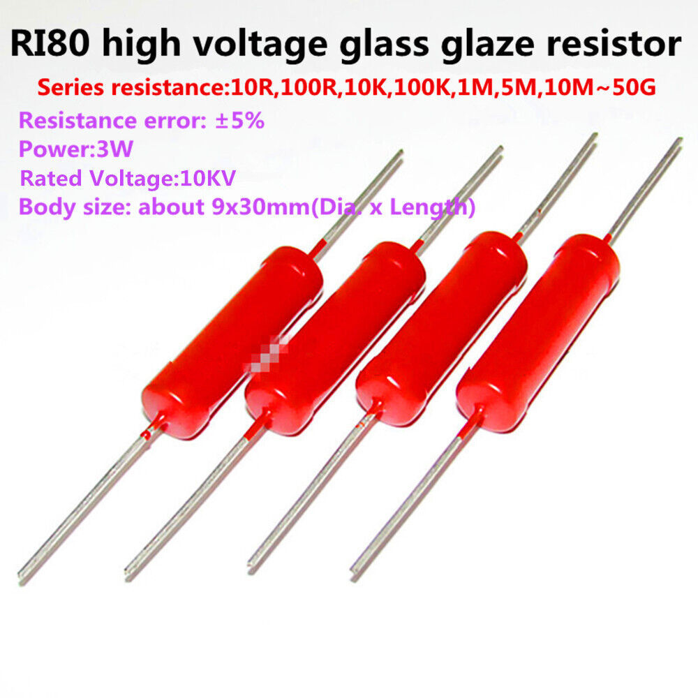 1Pc RI80 High Voltage Glass Glaze Resistors 3W 10KV, Series Resistance V... - $1.99+