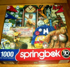Springbok Jigsaw Puzzle 1000 Pcs Vintage Baseball Collectibles Collage Complete - £11.86 GBP