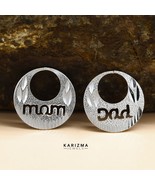 Real Silver Round Moon Shaped MOM DAD Nattiyan (Nanti) men women earring - €32,96 EUR