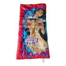Vintage 90’s Disney Pocahontas Red Children&#39;s Sleeping Bag Sack Mat Meek... - £23.98 GBP