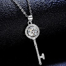 1.0ct Excellent Cut Simulated Diamond Key Shape Pendant Necklace sterling Silver - £66.41 GBP