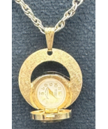 Vintage Welsbro Swiss Pendant Watch Necklace Manual Wind Working Gold Tone - $89.09