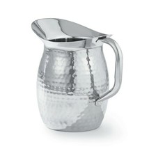 2 qt Double-Wall, Stainless Steel Insulated Serving Pitcher with Hammered Textur - £77.08 GBP