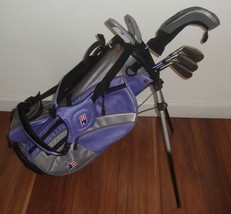 USKG Ultralight UL24 45-31”  Set 3W, 6,&amp; 8 Irons, PW, 2 Putters Stand Purple Bag - £51.82 GBP