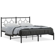 vidaXL Bed Frame Black Steel 59x79 in King Size Industrial Bed Frame - $188.74