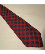 Vintage RESILIO Necktie Tie Geometric Red &amp; Navy Blue - $9.46