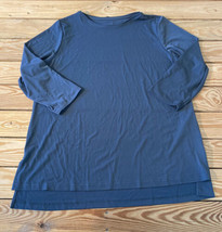 Susan graver NWOT Women’s Liquid Knit Top Size L Grey BK  - £14.91 GBP