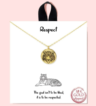 New 18k Gold Dipped Tiger Respect Necklace - $21.78