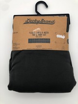 Lucky Brand Fleece Lined V-Neck Top &amp; Pant Set Base Layer Dark Gray Wome... - $19.56