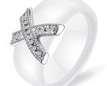 N jewelry women ring with aaa crystal 8 mm x cross ceramic rings for women wedding thumb155 crop