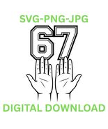 Six Seven Meme PNG | Funny Viral Internet Trend | 67 Hands Digital Downl... - $27.51 MXN
