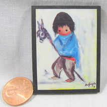 Boy with Burro DeGrazia Refrigerator Magnet 2&quot; Native American Riding Stick - £7.03 GBP