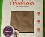 SunBeam Quilted Heated Fleece Heat Electric Blanket Full Mushroom Brown ... - £44.68 GBP