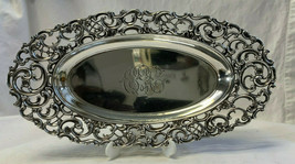 Sterling Silver Trinket Jewelry Valet Dish Monogrammed Ornate Scrollwork... - £231.48 GBP