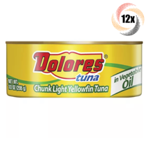 12x Cans Dolores Chunk Light Yellowfin Tuna In Vegatable Oil | 10oz | Easy Open - £57.28 GBP