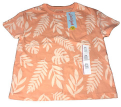 Cat &amp; Jack “Peach” Colored Plant Theme Size XS (4/5) Short Sleeve T-Shirt - £4.60 GBP
