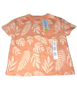 Cat &amp; Jack “Peach” Colored Plant Theme Size XS (4/5) Short Sleeve T-Shirt - £4.58 GBP