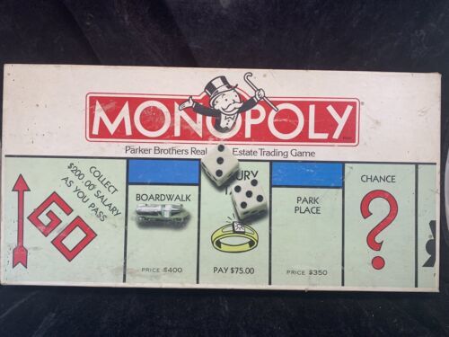 Vintage 1985 Monopoly Board Game Parker Brothers For Parts Money Board Pieces - £6.28 GBP