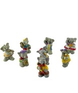 Mini Elephant Marching Band Figurines 2&quot;H  Porcelain Set of 8  - £15.17 GBP