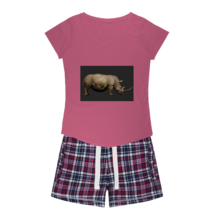 3D Rhino Women&#39;s Sleepy Tee and Flannel Short - £32.16 GBP