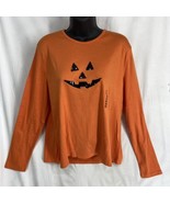 Mountain Lake Sz XL Women&#39;s Orange Halloween Sequin Shirt Top Ghost Pump... - $11.39