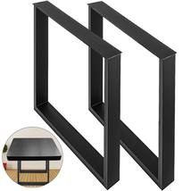 VEVOR Set of 2 Steel Table Legs, 28&#39;&#39; Height 24&#39;&#39; Wide, 3.1&quot; Square Legs... - $96.31 CAD