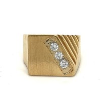1/4 ctw DIAMOND Band Ring REAL SOLID 14 k Yellow GOLD 8.1 g Size 9.25 - £770.62 GBP