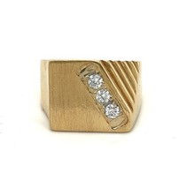 1/4 ctw DIAMOND Band Ring REAL SOLID 14 k Yellow GOLD 8.1 g Size 9.25 - £736.44 GBP